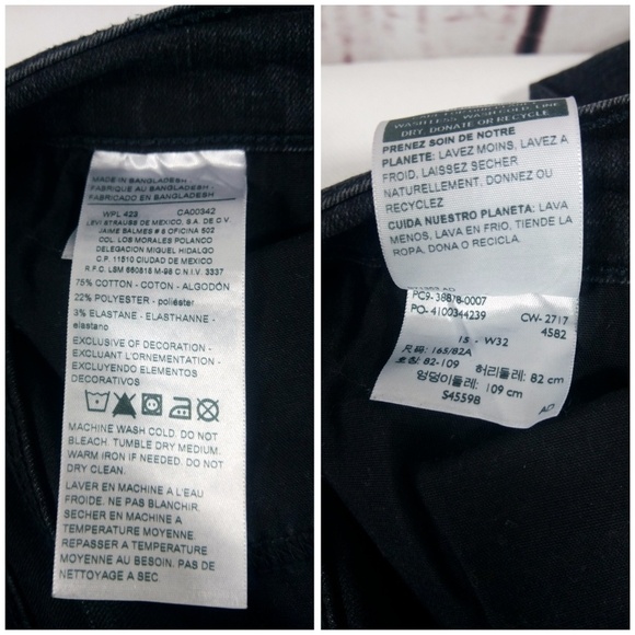 Levi's Denizen Mom Distressed Black Jeans Size 15 - Picture 8 of 8